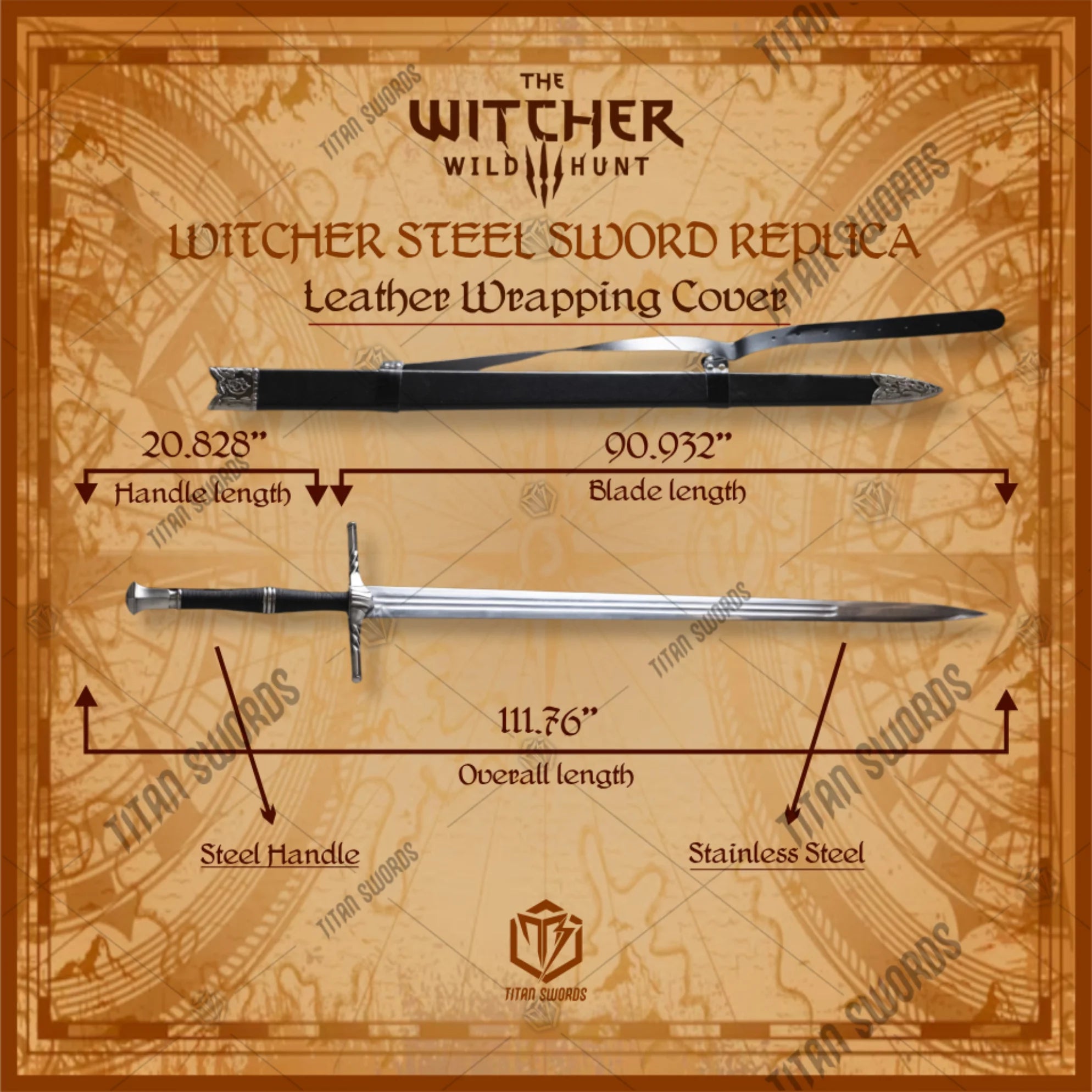 Geralt of Rivia Steel Sword from The Witcher 3