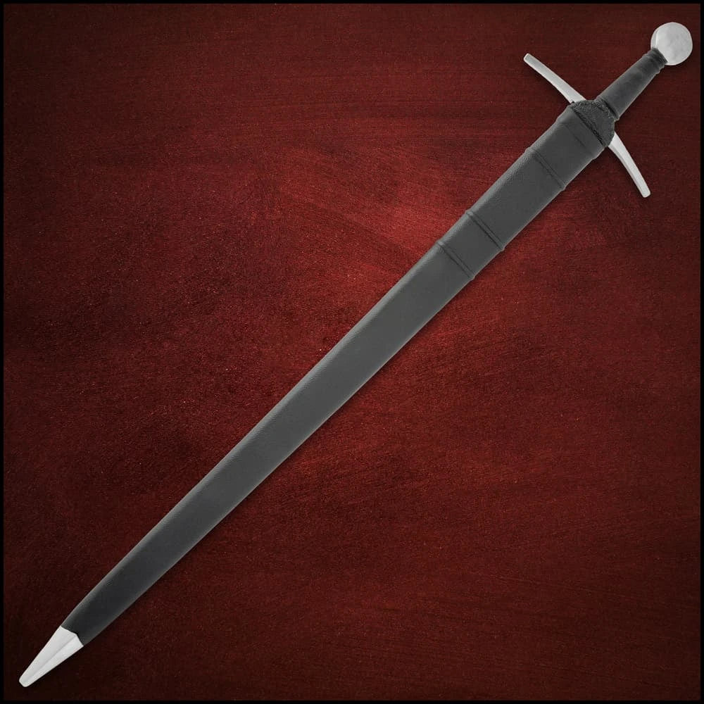 Honshu Historic Forge 15th Century Arming Sword, Oakeshott Type XV design made from 1080 high carbon steel with 38" overall length. Ideal for collectors and medieval décor.