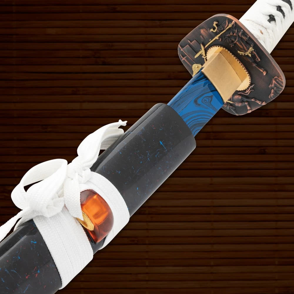 Kojiro Splintered Sky Katana | Black Splatter Scabbard
