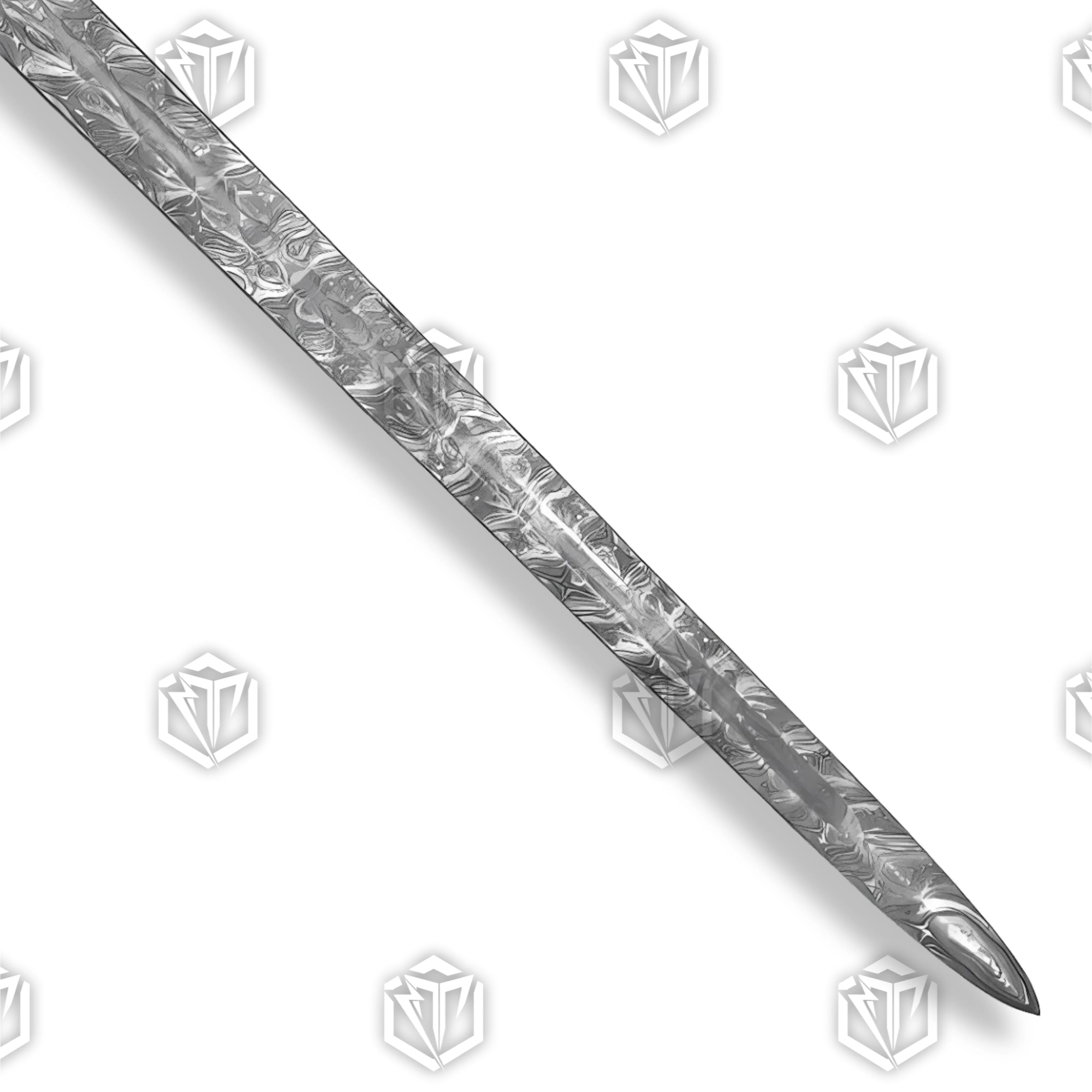 SAINT GE0RGE BLUE DAMASCUS SWORD Blue