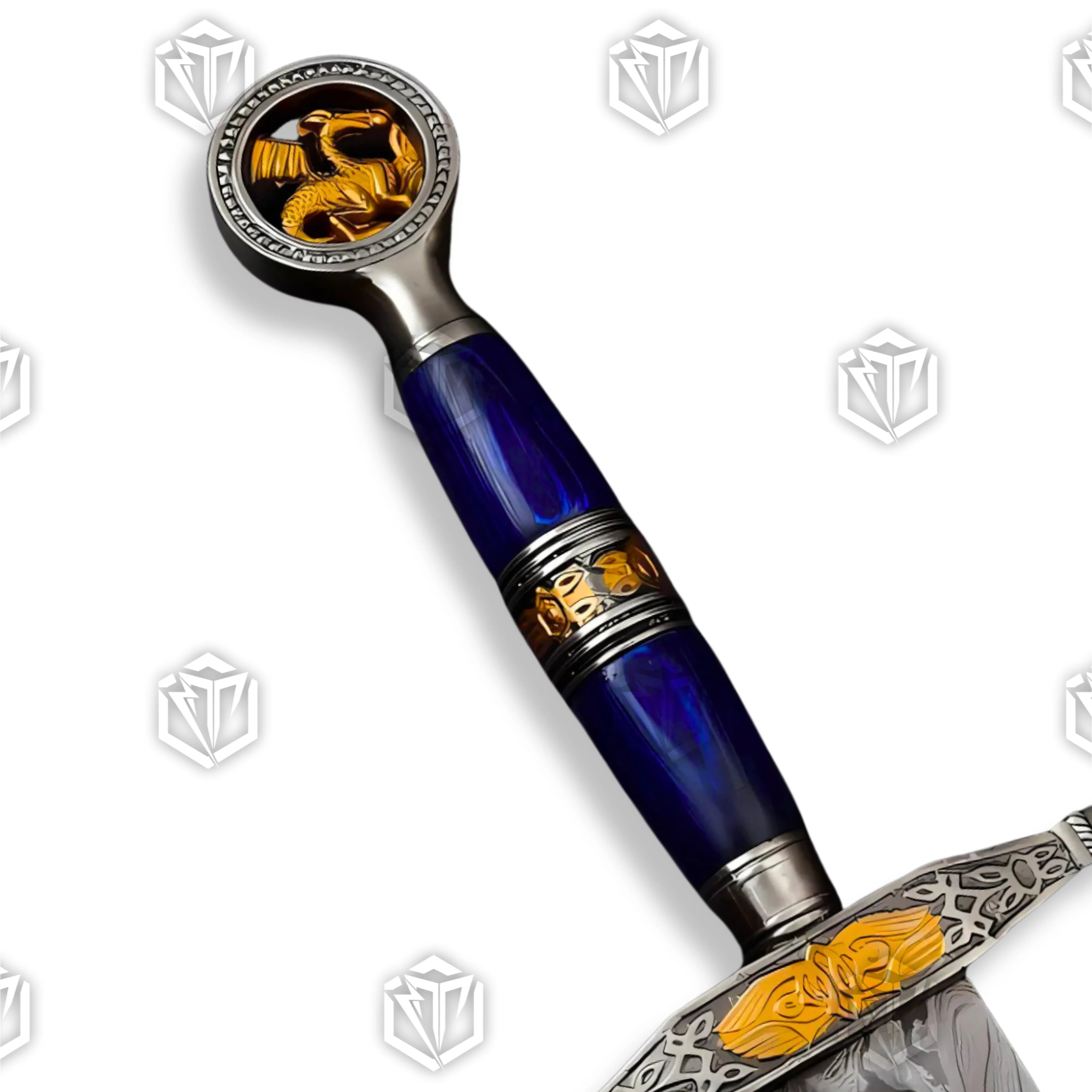 Saint George Blue Damascus Replica Sword