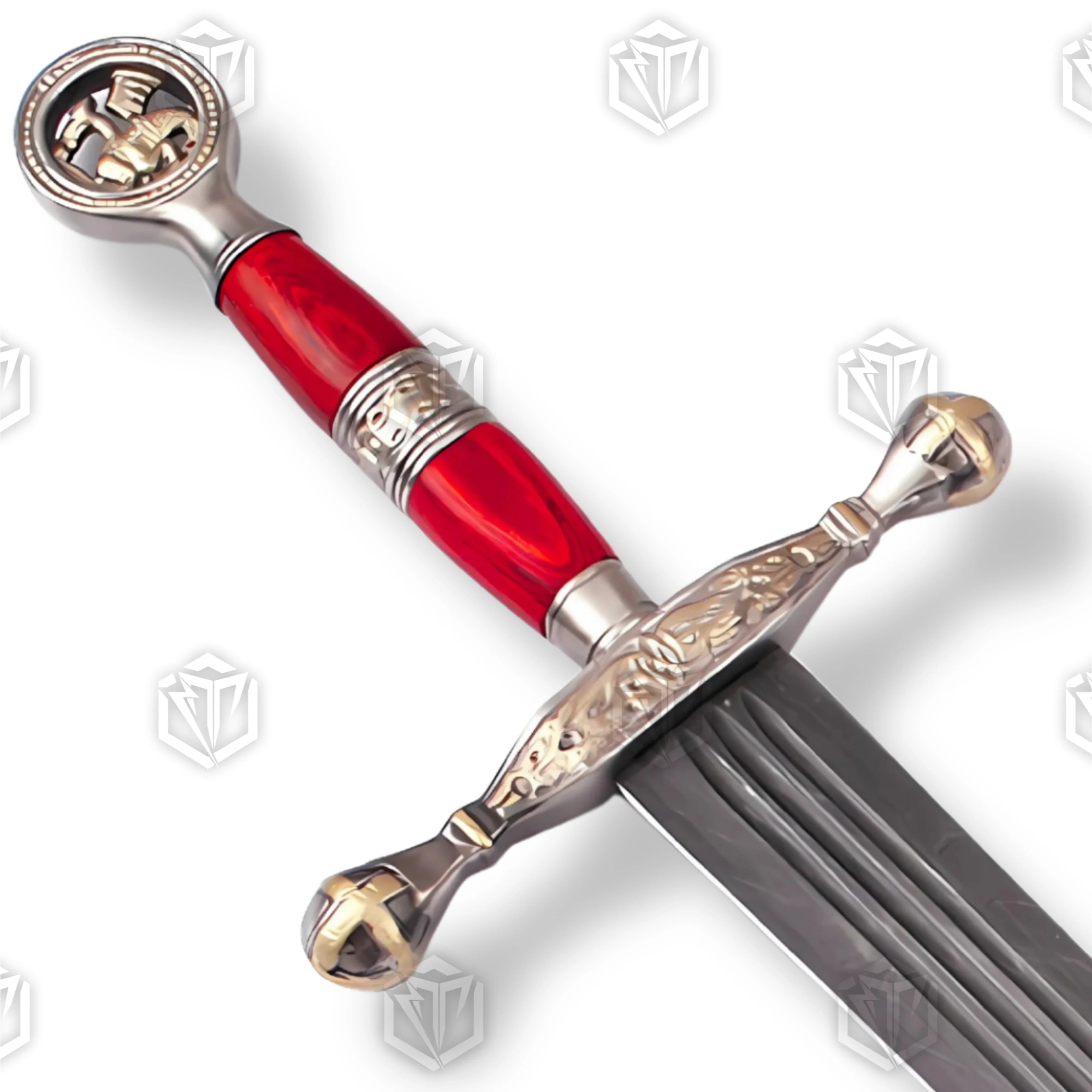 Saint George Red Damascus Replica Sword