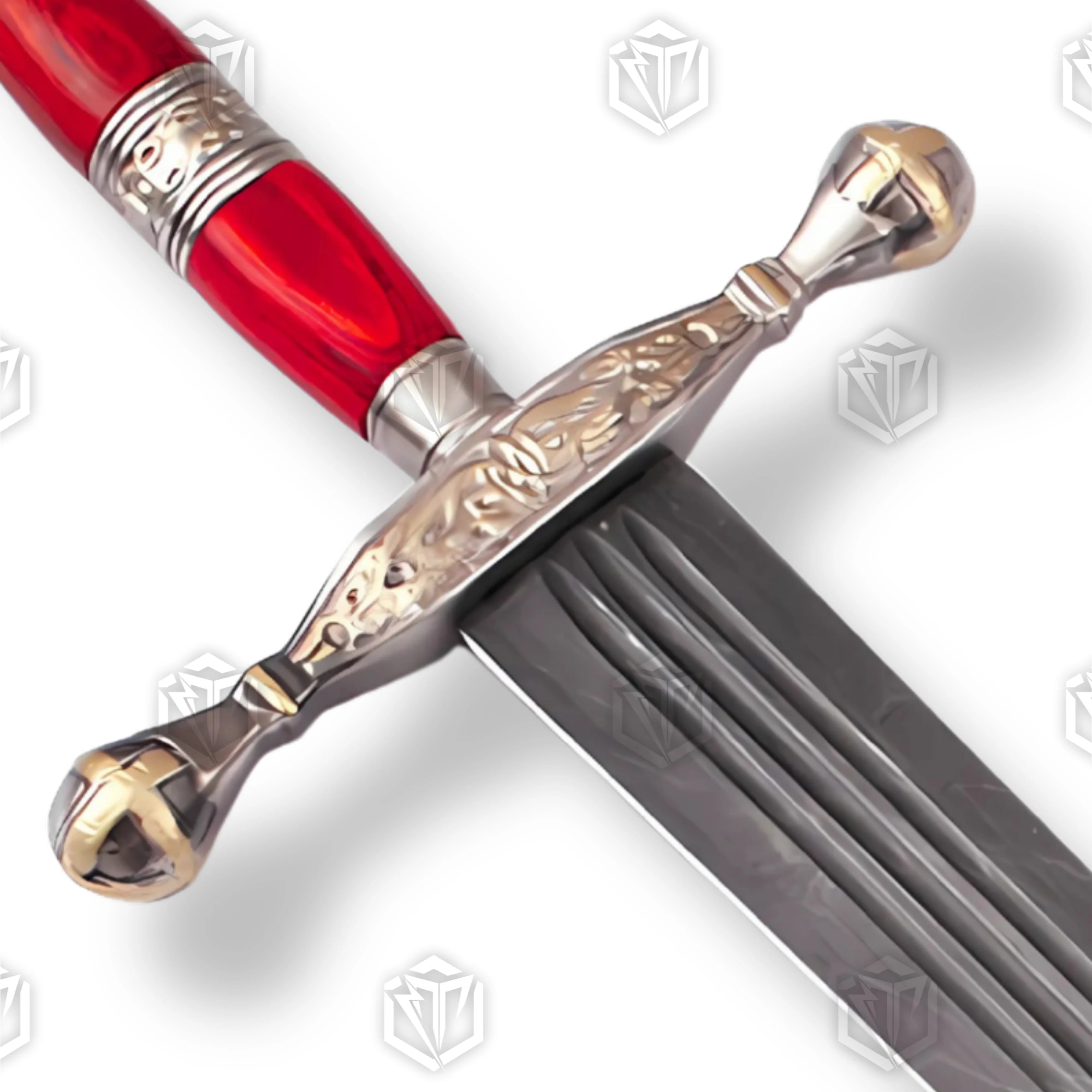 Saint George Red Damascus Replica Sword