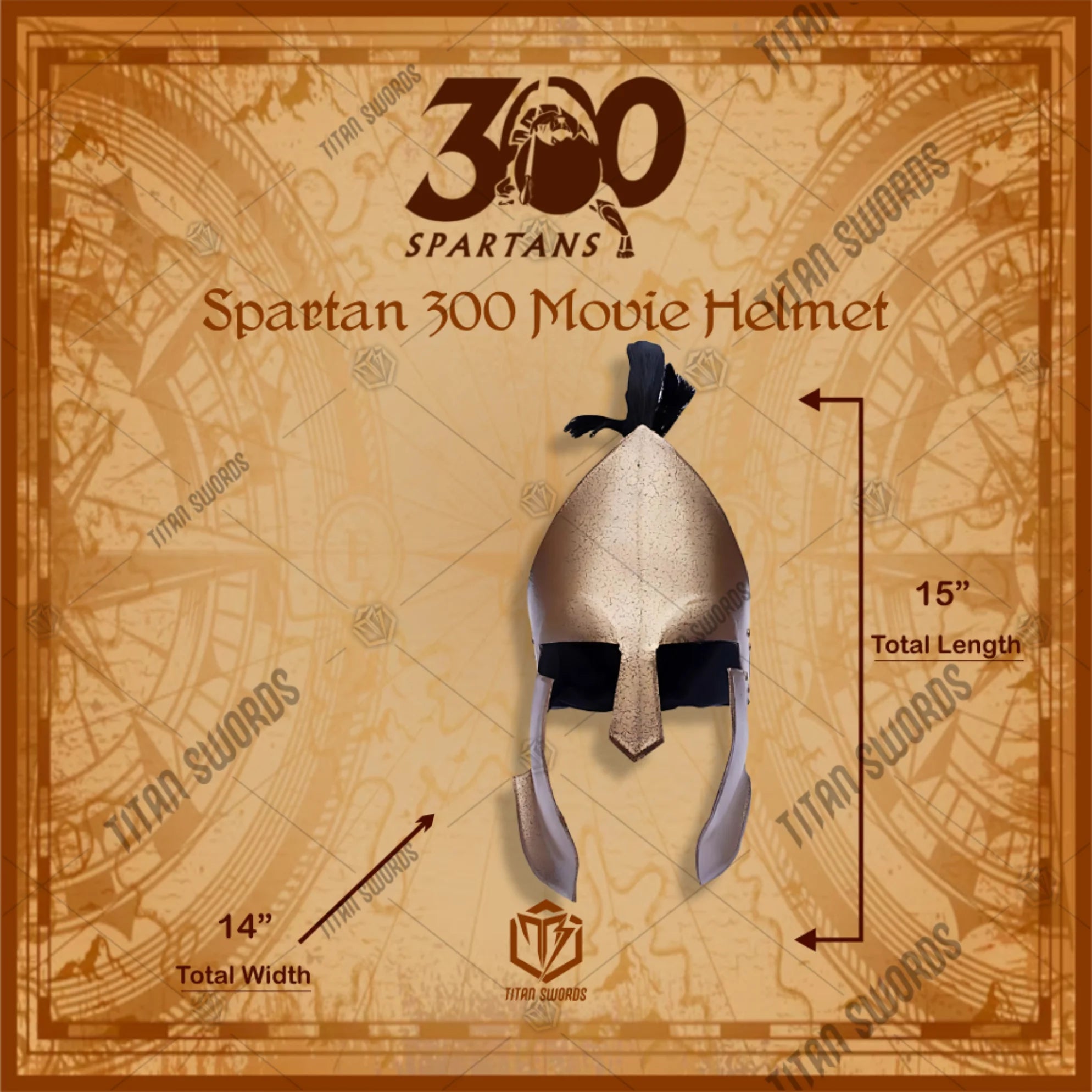 Spartan 300 Movie Helmet Replica Brass
