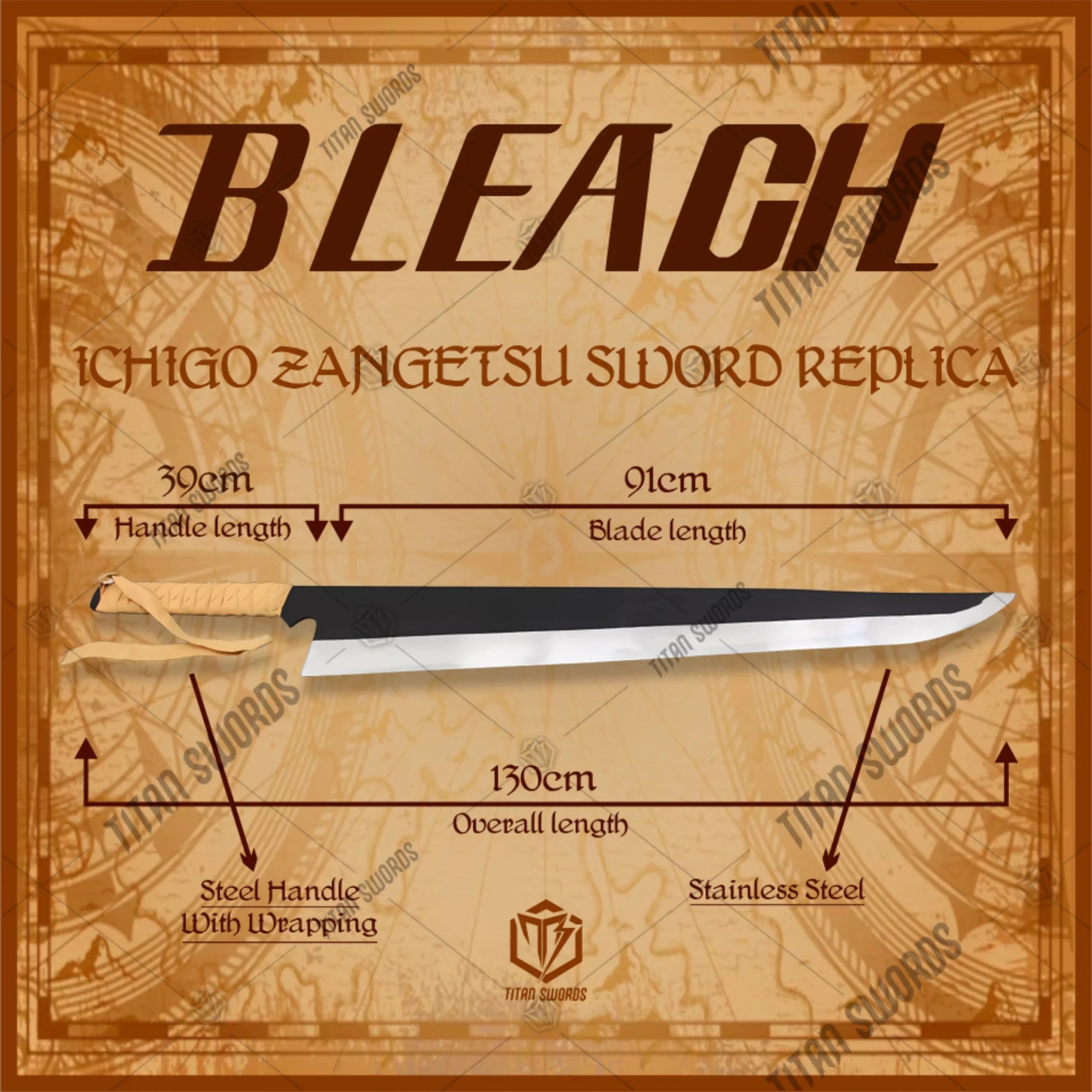 Massive Anime Ichigo Zangetsu Sword Replica