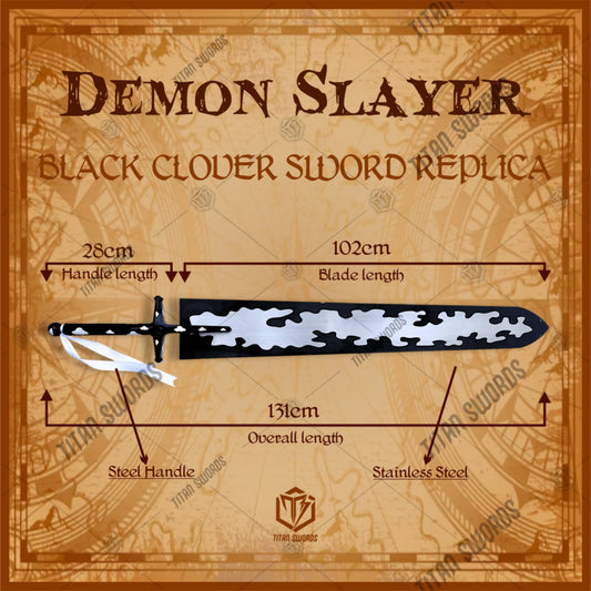 Demon Slayer Sword of Asta 44″ (BR Spring Steel & Japanese Steel are also available) from Black Clover Swords