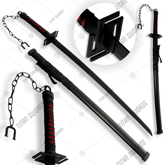 Black Tensa Zangetsu Sword of Ichigo Kurosaki Zanpakuto from the Bleach