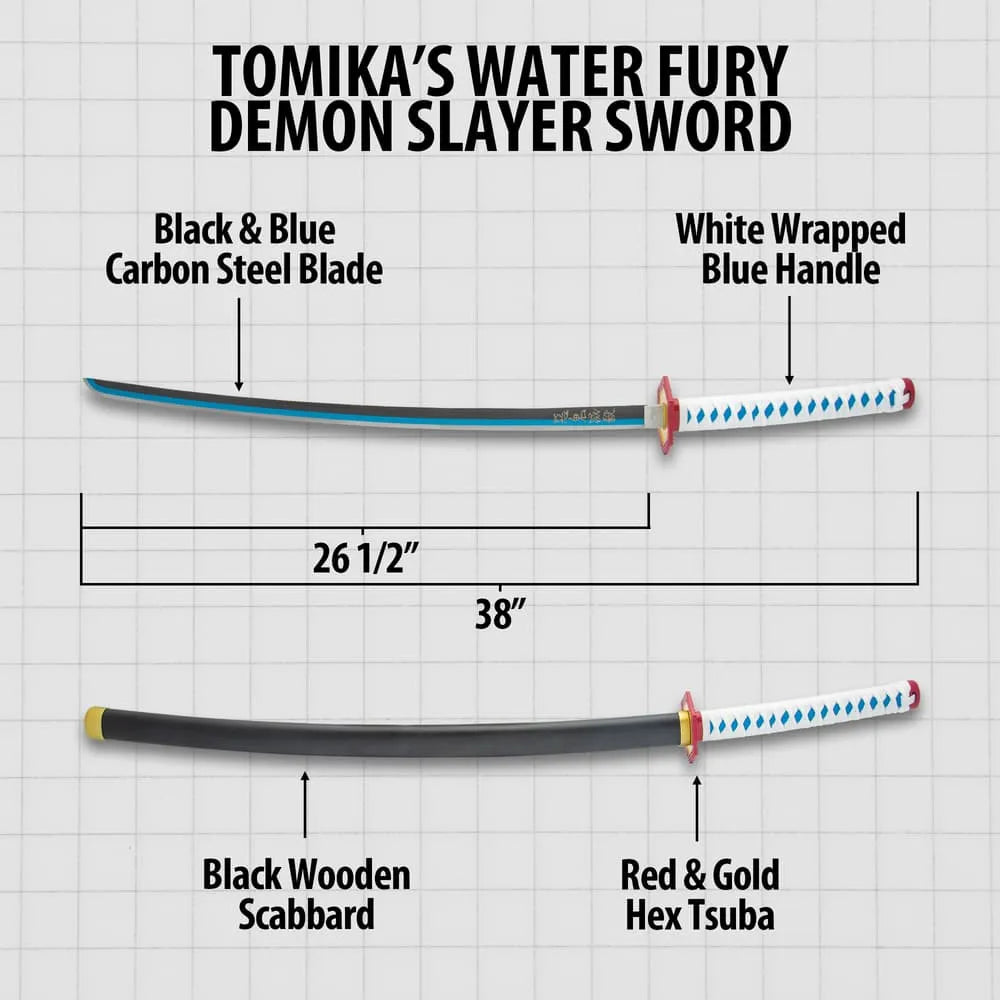 Tomioka’s Water Fury Demon Slayer Sword and Scabbard