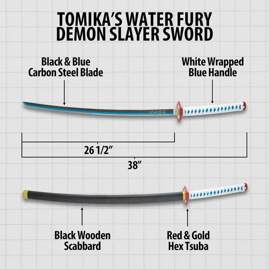 Tomioka’s Water Fury Demon Slayer Sword and Scabbard