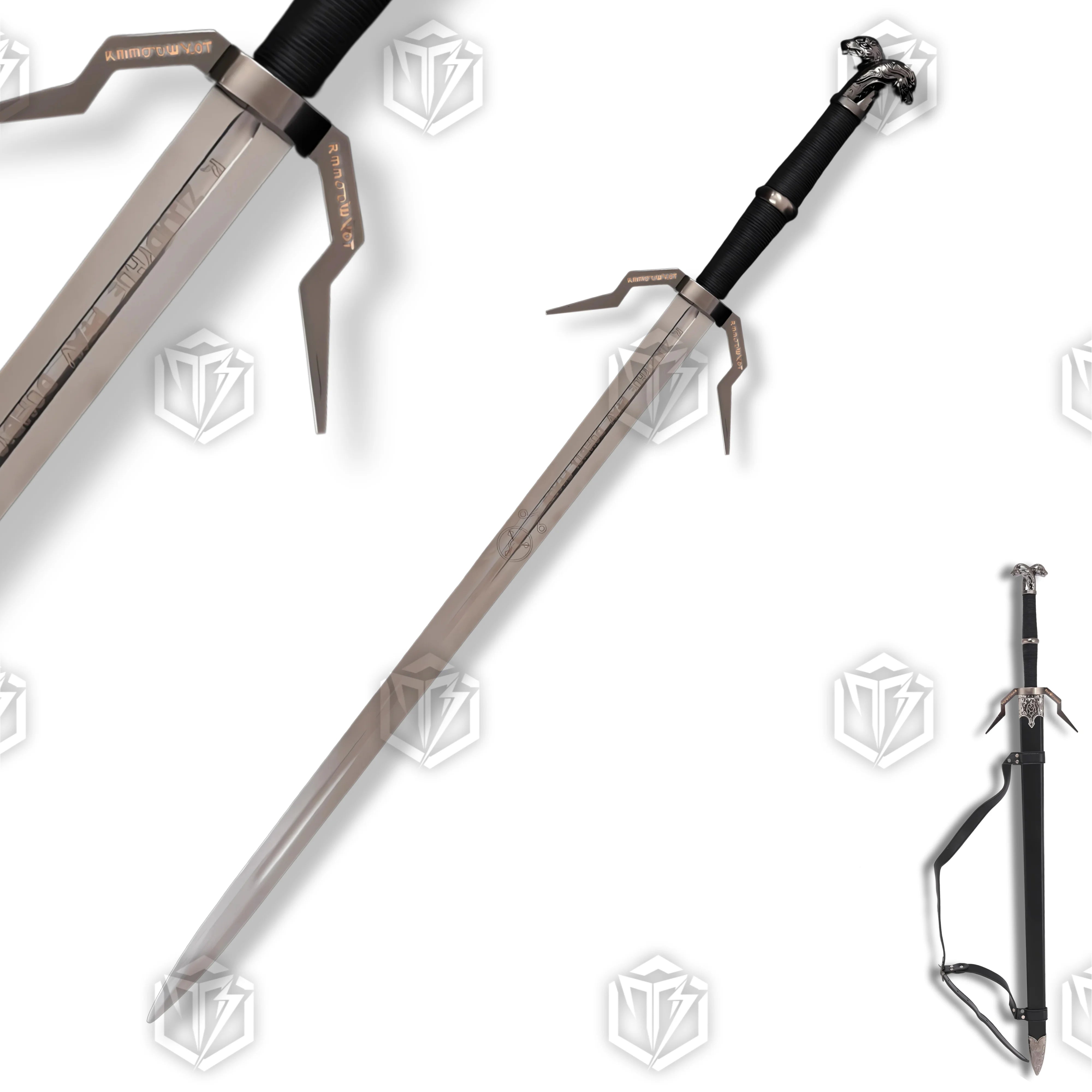Witcher Snake School 40" Viper Sword Replica with Runes