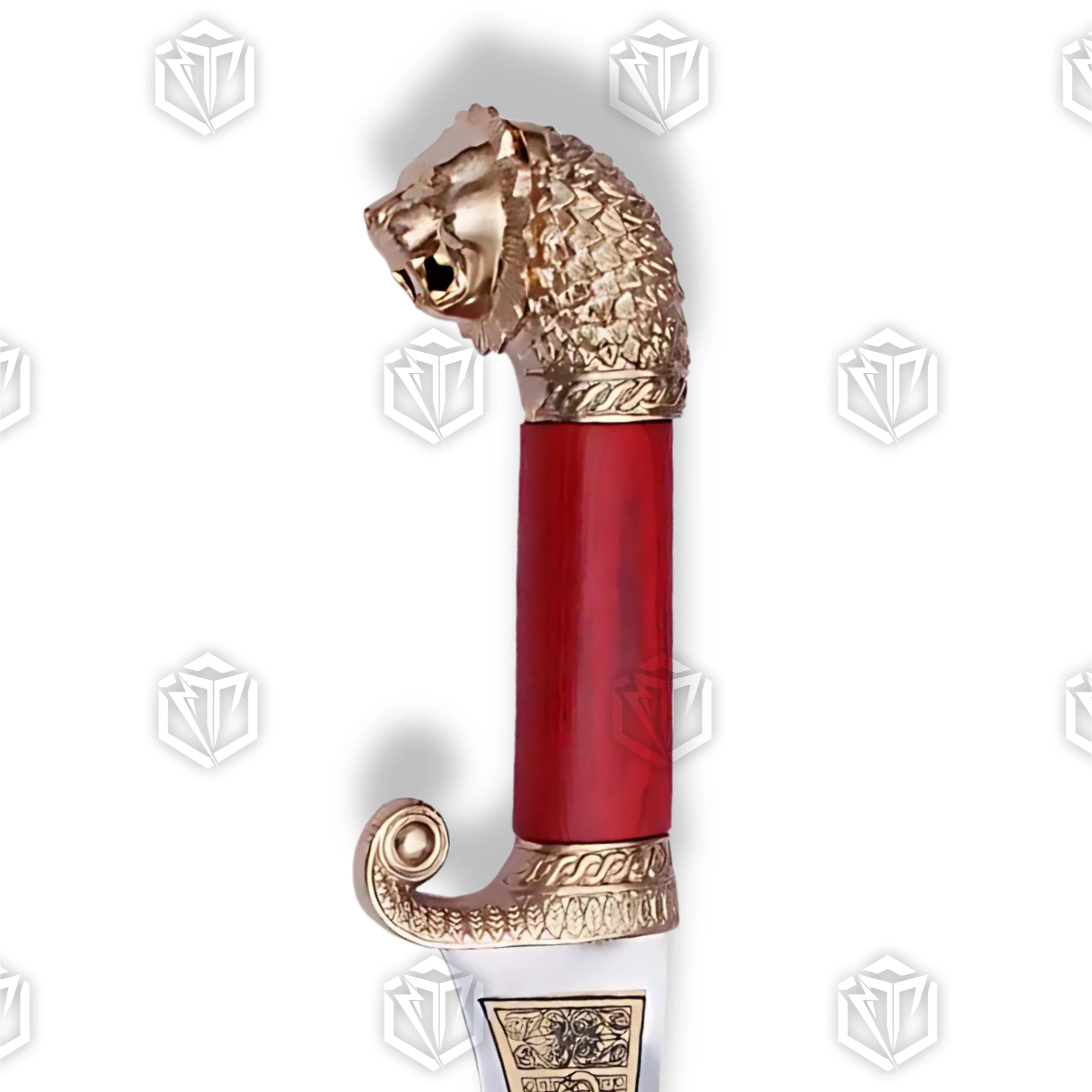 Premium Alexander the Great Sword Replica with Macedonian engravings on display stand