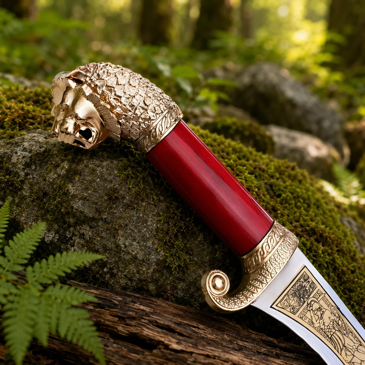 Alexander the Great Macedonian sword prop replica full view – ancient kopis-style display collectible