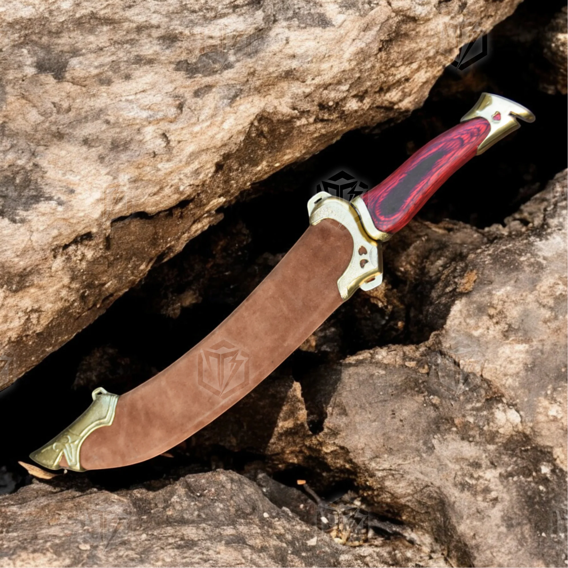 Premium Aragorn’s Elven Strider Knife Replica LOTR with Mahogany Stand