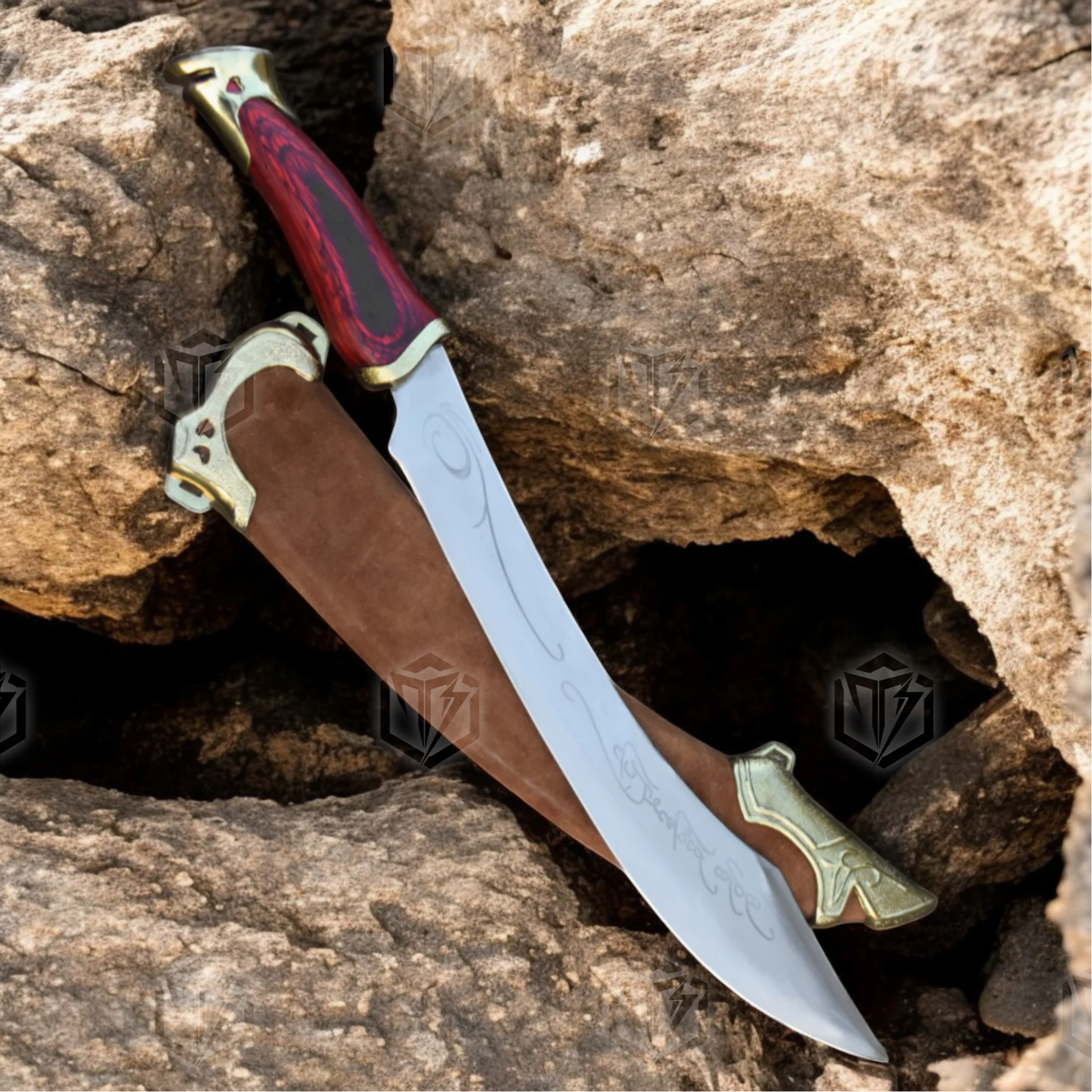 Premium Aragorn’s Elven Strider Knife Replica LOTR with Mahogany Stand