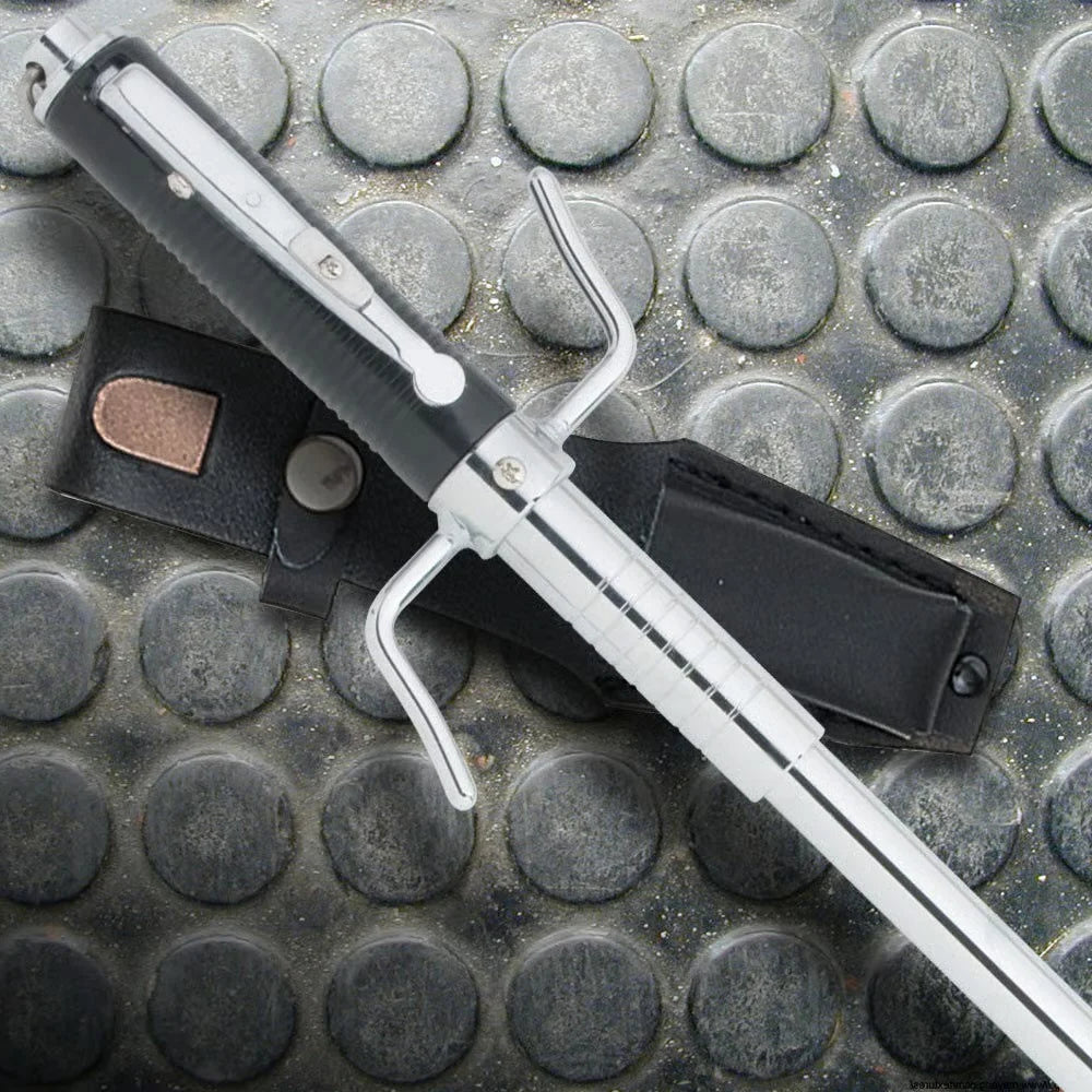 Premium Automatic Spring Loaded Baton Self-Defense with solid steel.