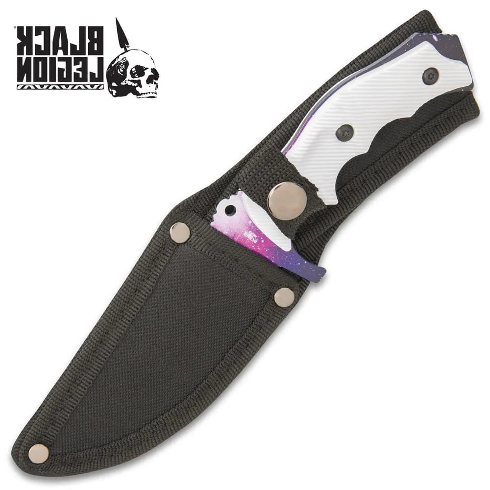 Black Legion triple knife set with karambit, huntsman, fixed blade in nylon sheaths for EDC