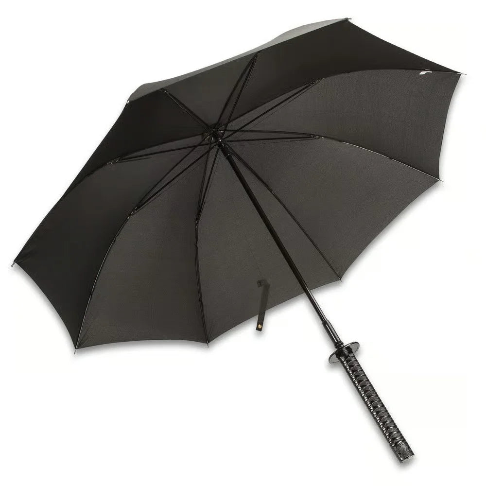Premium Black Umbrella Sword - Hidden Blade Cane with stainless steel.