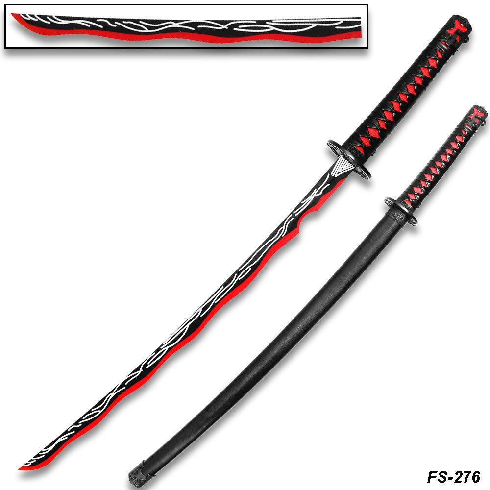 Blood Katana prop replica wrapped handle close-up