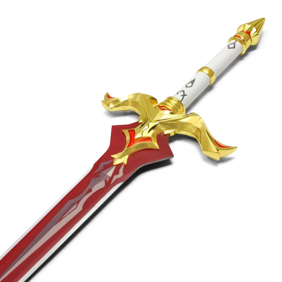 Full-length Bloodtainted Greatsword Genshin Impact display collectible featuring premium stainless steel construction, decorative display finish, iconic fantasy design, and collector-quality presentation for gaming rooms, cosplay photography, and anime collections.