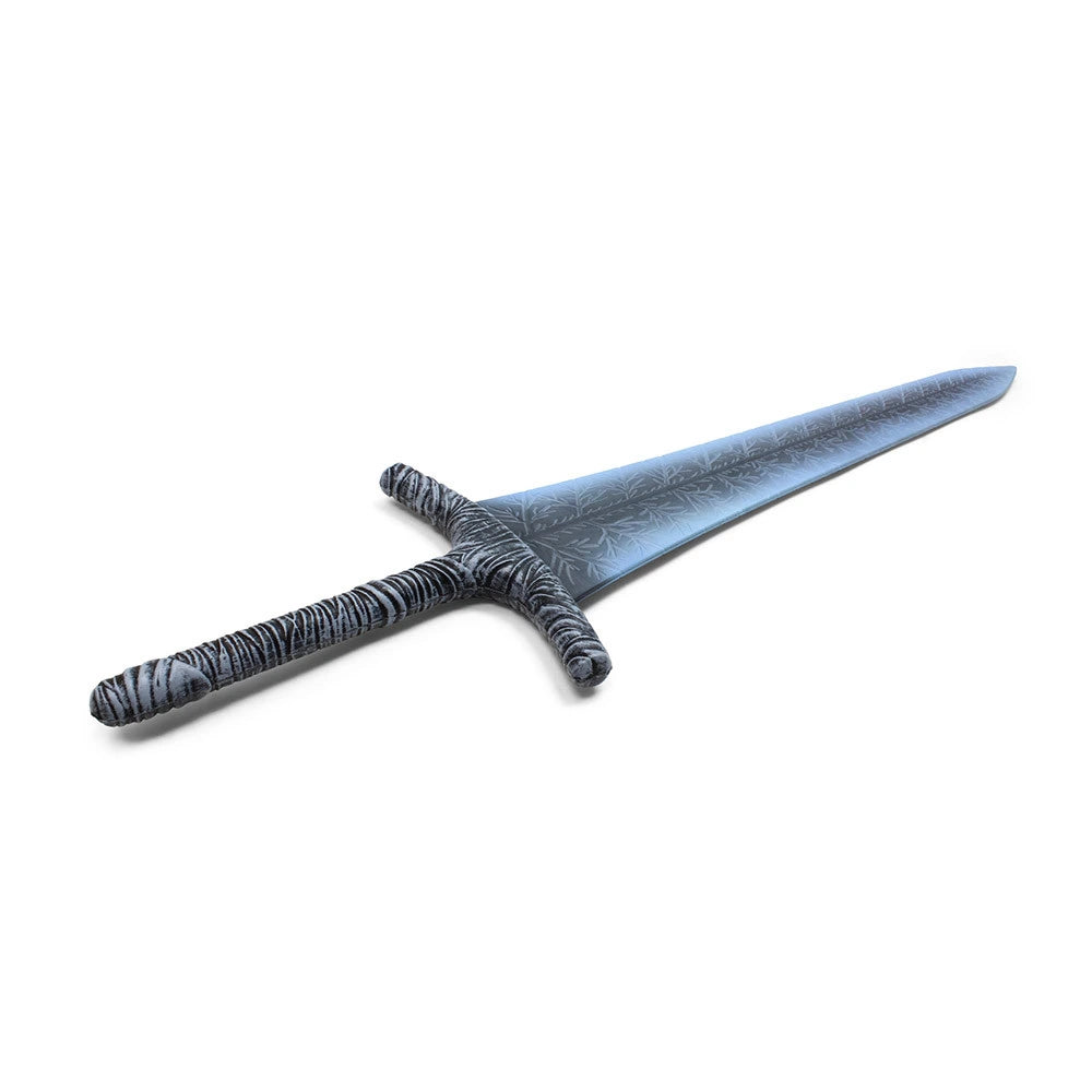Full-length Blue Great Moonsword Foam display collectible showcasing an oversized crystal-blue fantasy blade, detailed decorative engravings, premium display finish, reinforced foam construction, and collector-quality craftsmanship for RPG fans and fantasy enthusiasts.