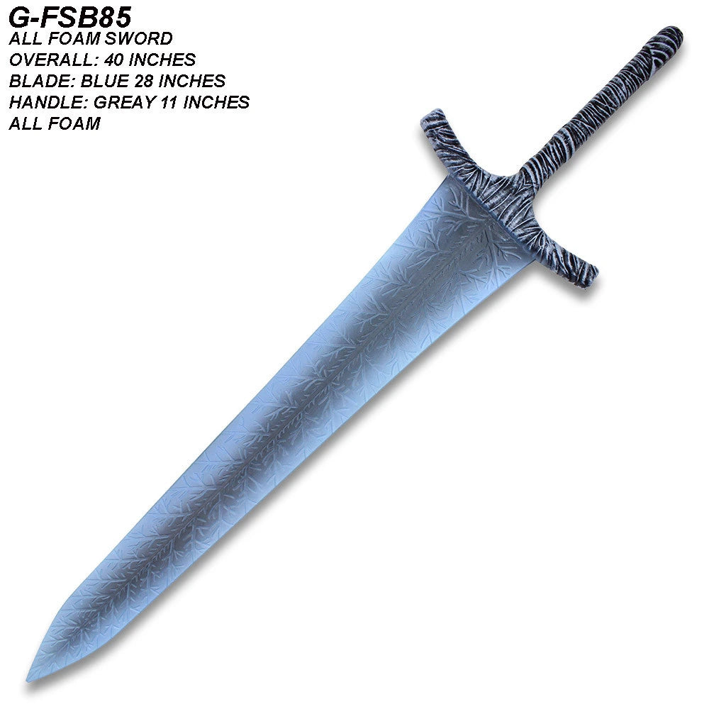 Fantasy Blue Great Moonsword Foam display collectible displayed as the centerpiece of a gaming room collection with its oversized blue blade, premium decorative detailing, lightweight construction, and stunning fantasy-inspired presentation for cosplay displays and photography.