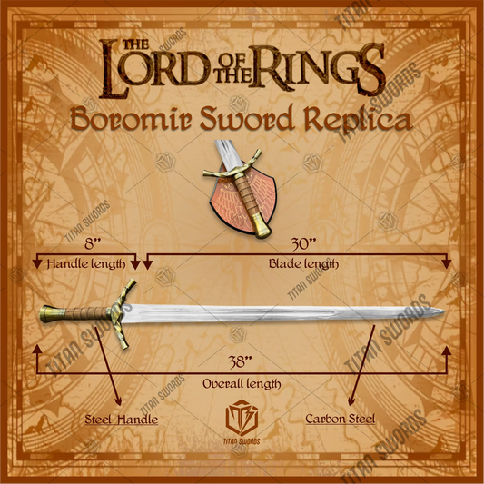 Premium Boromir Gondor Elite Sword Replica with Oak Stand