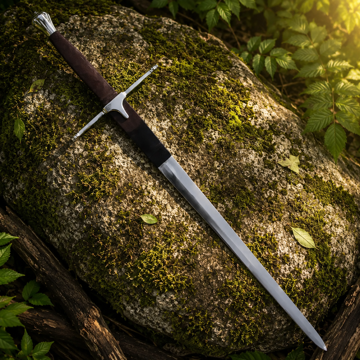 Scottish Claymore prop replica handle and crossguard detail – Braveheart display collectible Titan Swords