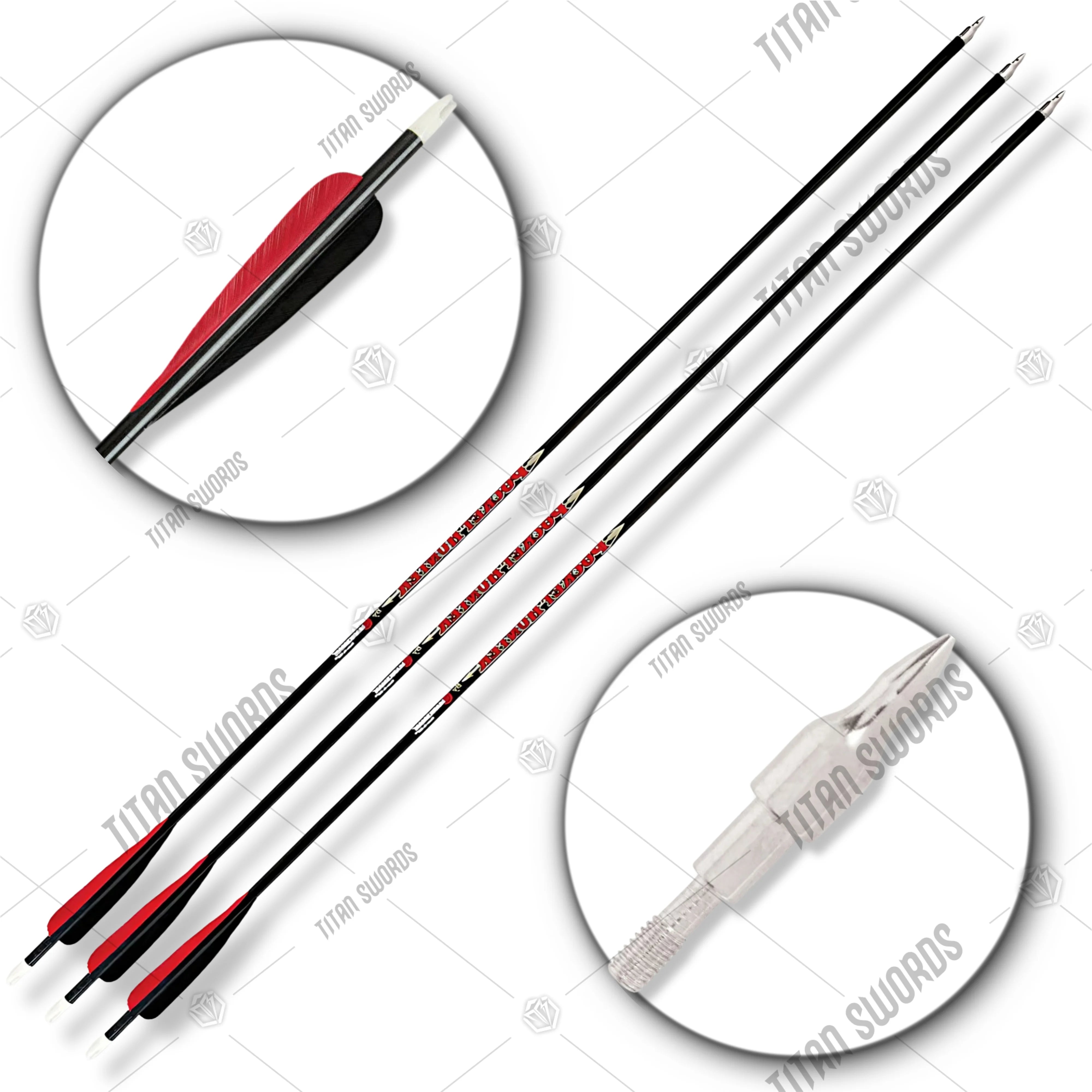 Premum Carbon Arrow Three Arrows Hunting Kit with carbon shafts.
