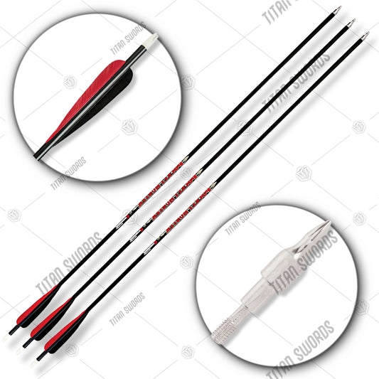 Premum Carbon Arrow Three Arrows Hunting Kit with carbon shafts.