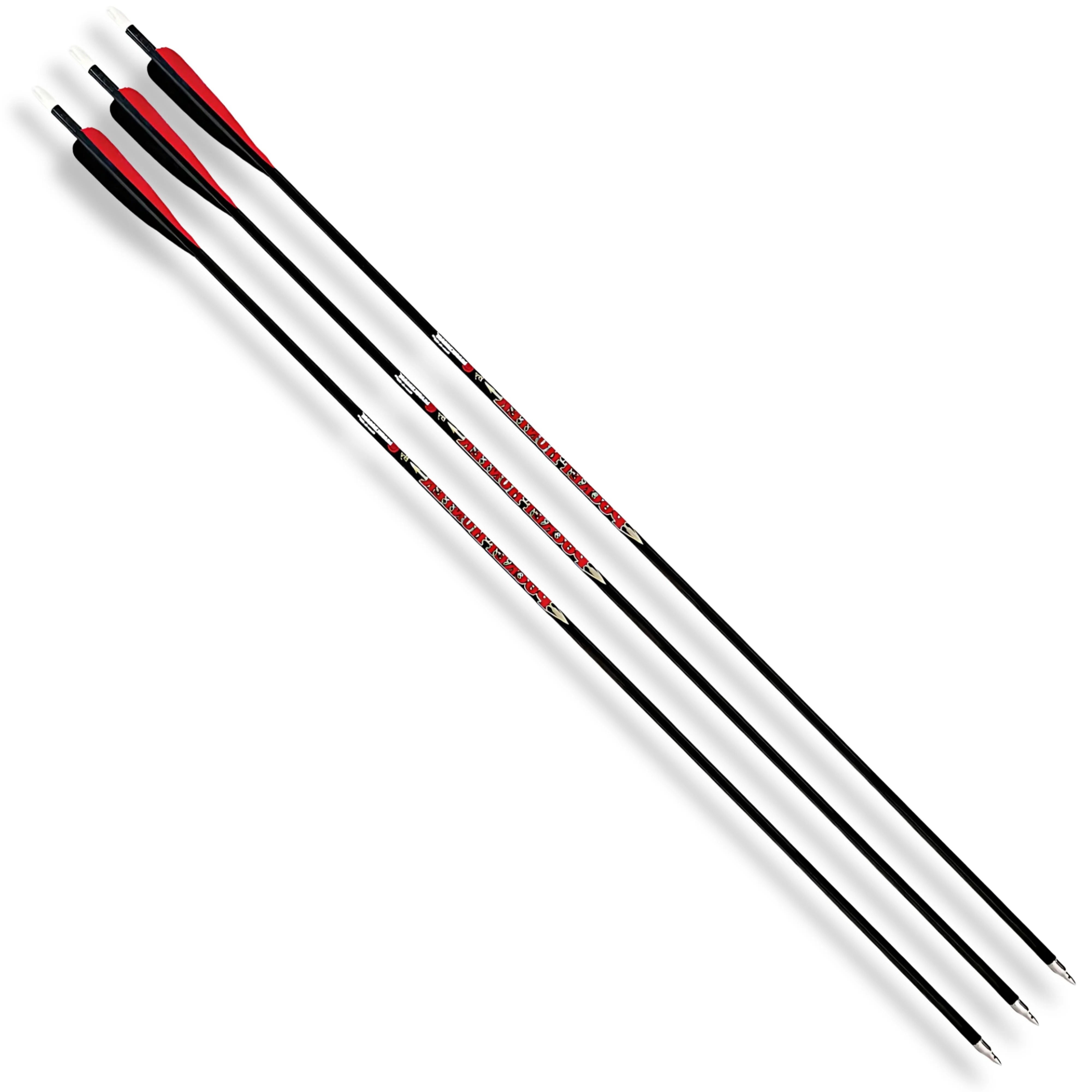 Premum Carbon Arrow Three Arrows Hunting Kit with carbon shafts.