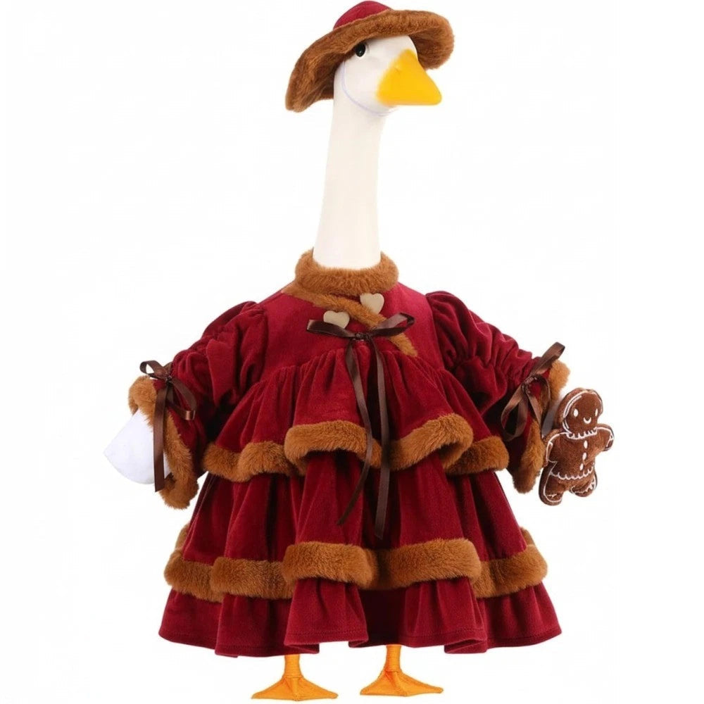 23 Inch Xmas Goose Statue Outfit Christmas Holiday Porch and Entryway Display
