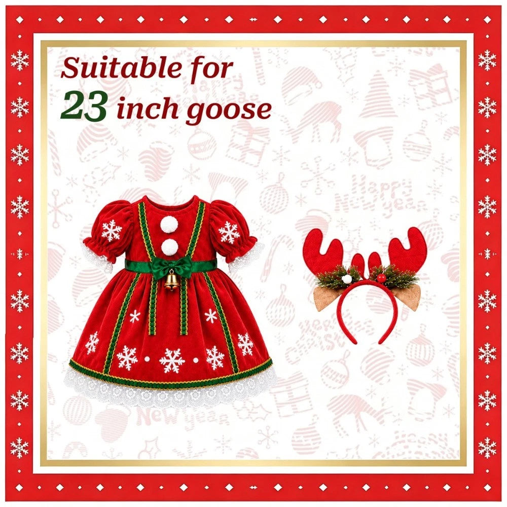 Holiday Christmas Goose Outfit Slip On Porch Lawn Statue 23 Inch Xmas Display
