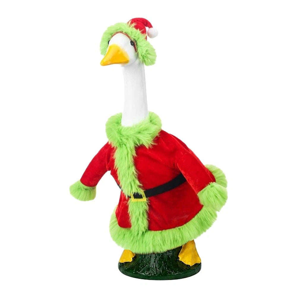 Festive Xmas Porch Goose Outfit 23 Inch Lawn Statue Holiday Christmas Display
