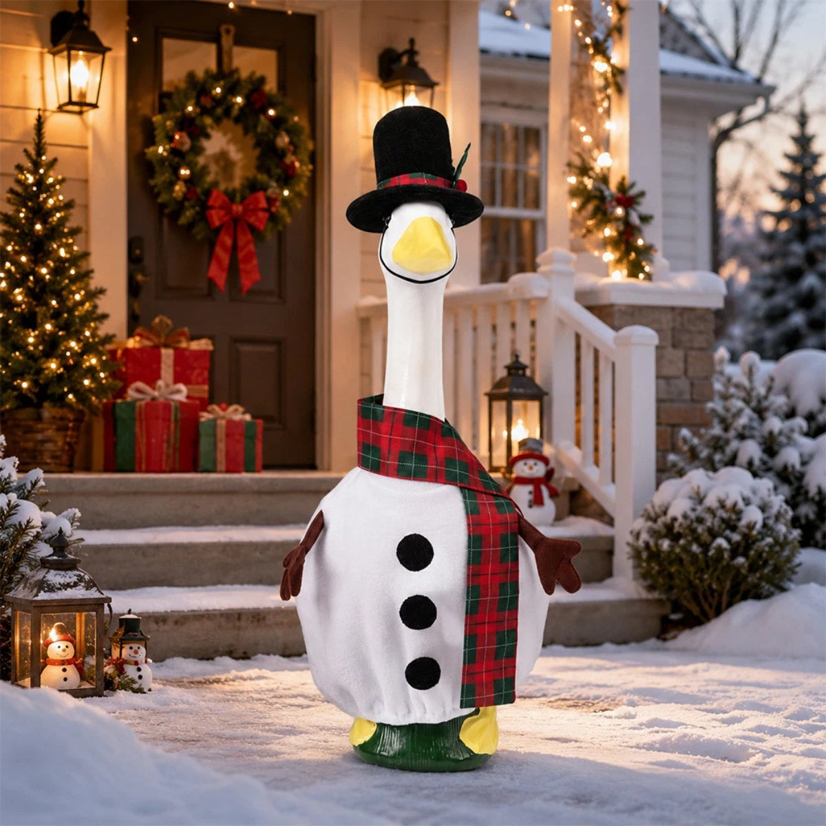 Christmas Goose Outfit Slip On Xmas Holiday Costume for 23 Inch Lawn Geese