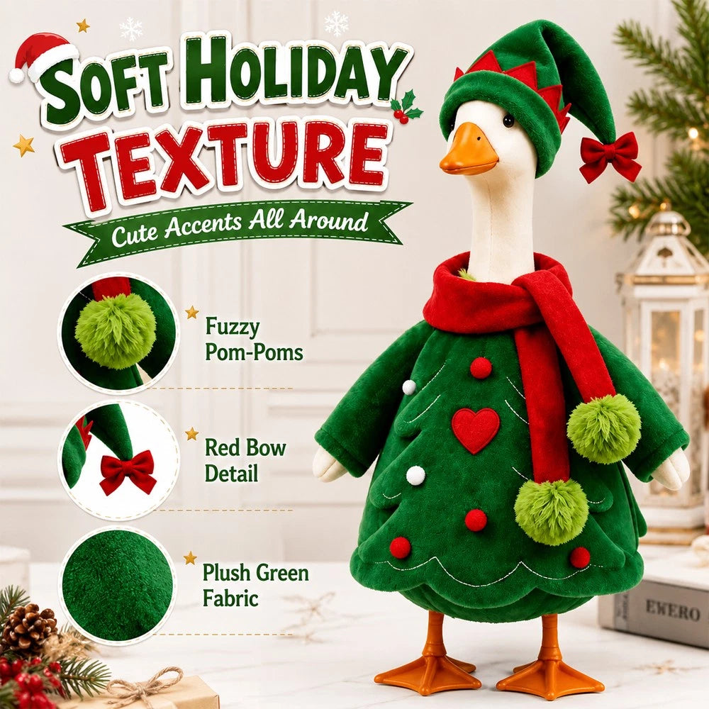 Xmas Holiday Goose Outfit 23 Inch Porch Geese Seasonal Christmas Yard Decor
