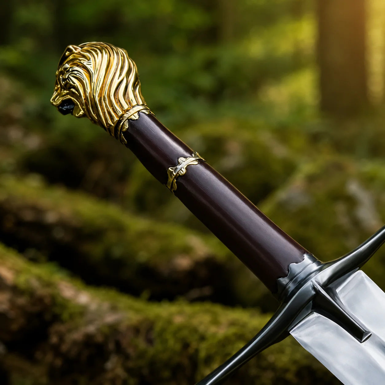 German Executioner Medieval Sword decorative prop replica blade engraving close-up – dull display edge