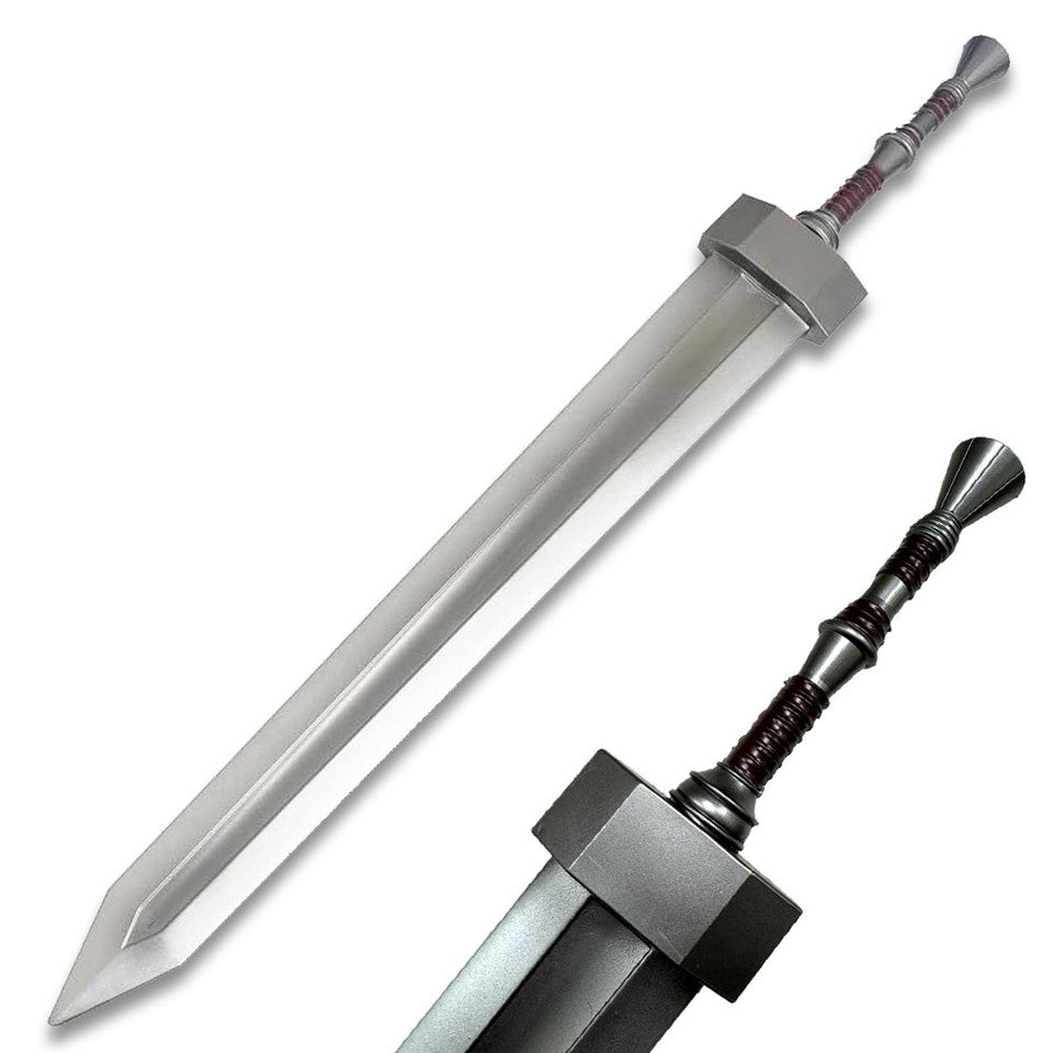 Berserk Guts greatsword crossguard and pommel detail shot – anime display collectible