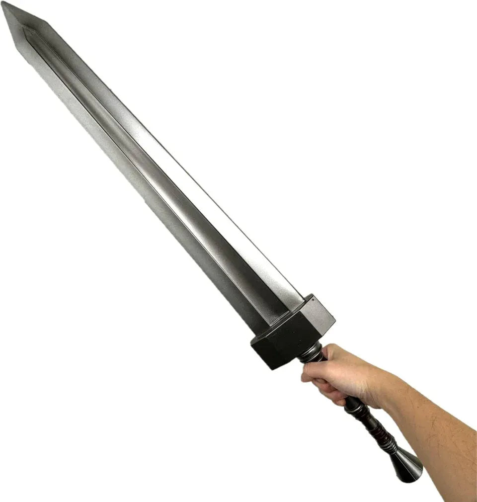 Guts Berserk greatsword foam display prop held in hand showing full scale size