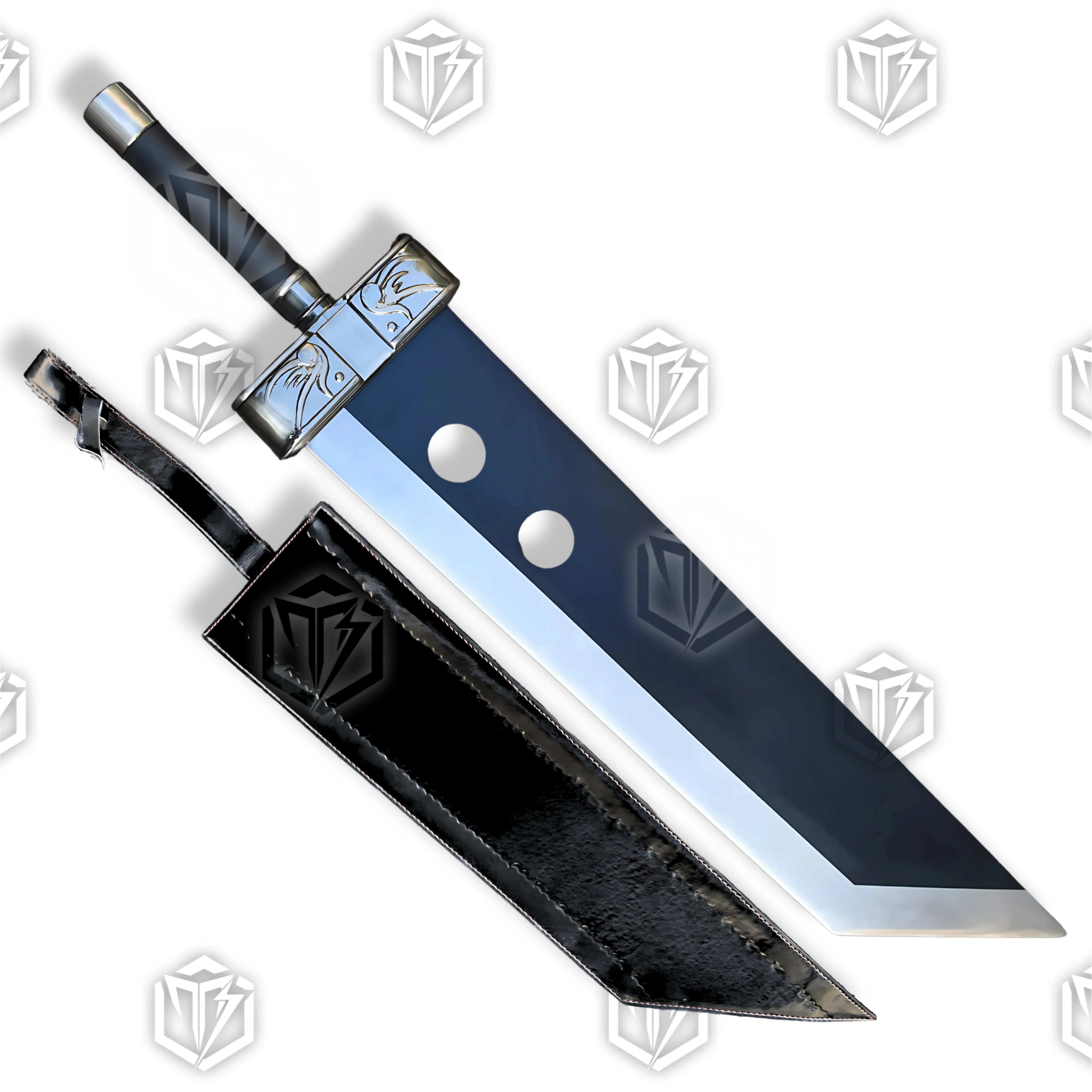 Premium Cloud Strife Buster Sword FFVII Replica with materia engravings.