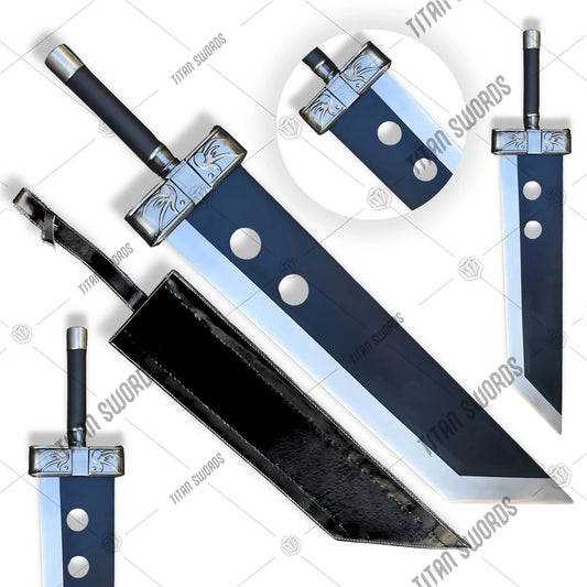 Premium Cloud Strife Buster Sword FFVII Replica with materia engravings.