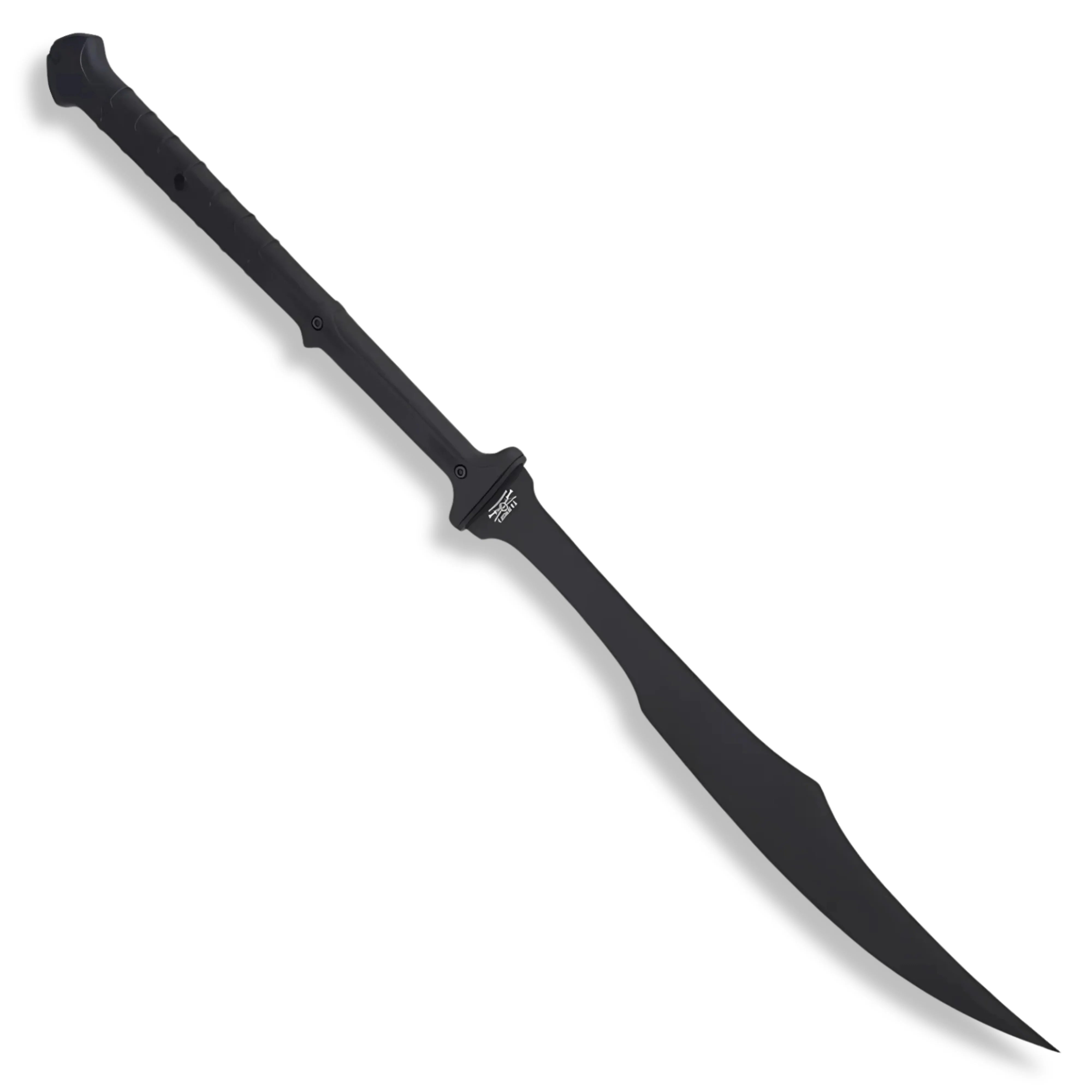 Premium Combat Commander Spartan Two-Handed Sword Replica with black-coated blade.