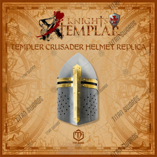 Premium Crusader Sugarloaf Medieval Helmet Replica with high-carbon stainless steel.