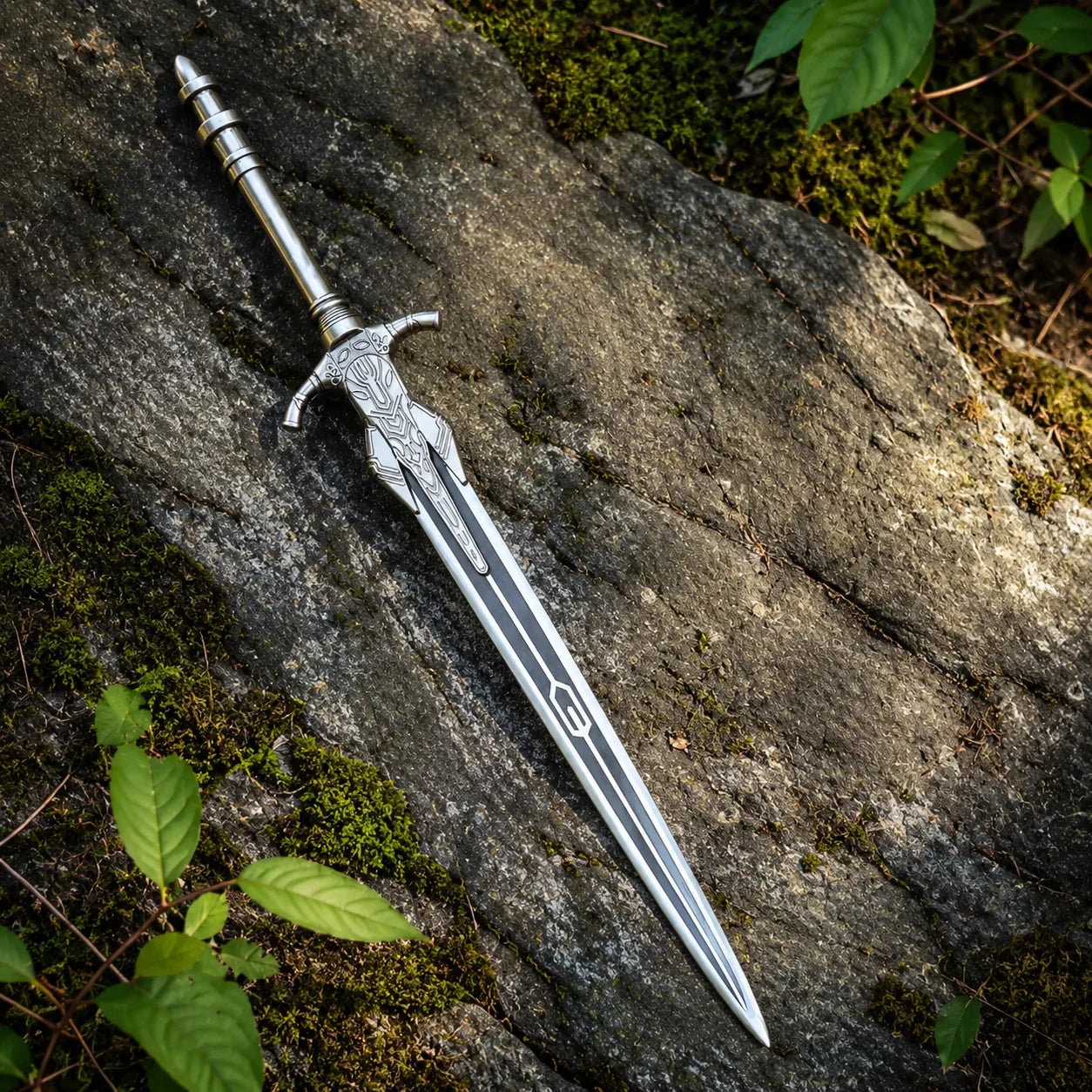 Dark Souls Artorias Greatsword prop replica close-up handle and crossguard engraving detail