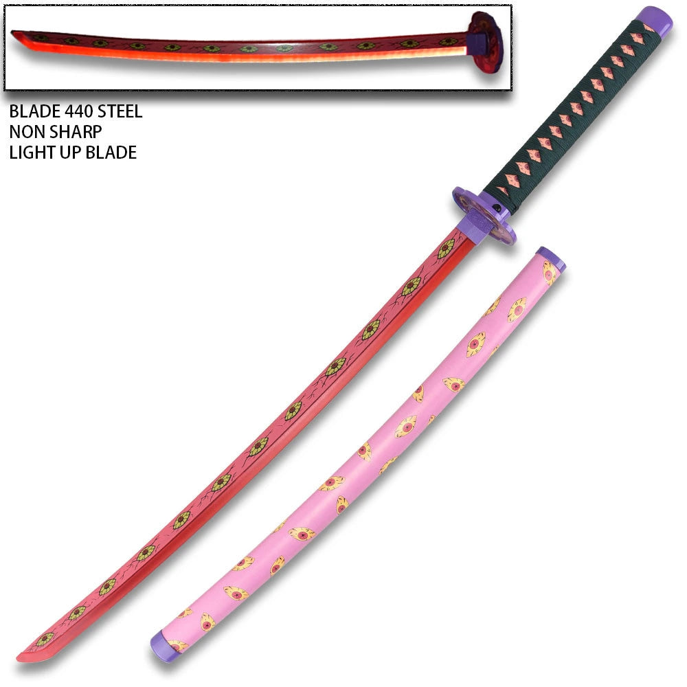 Larmuroki Demon Slayer LED Sword display collectible with decorative scabbard