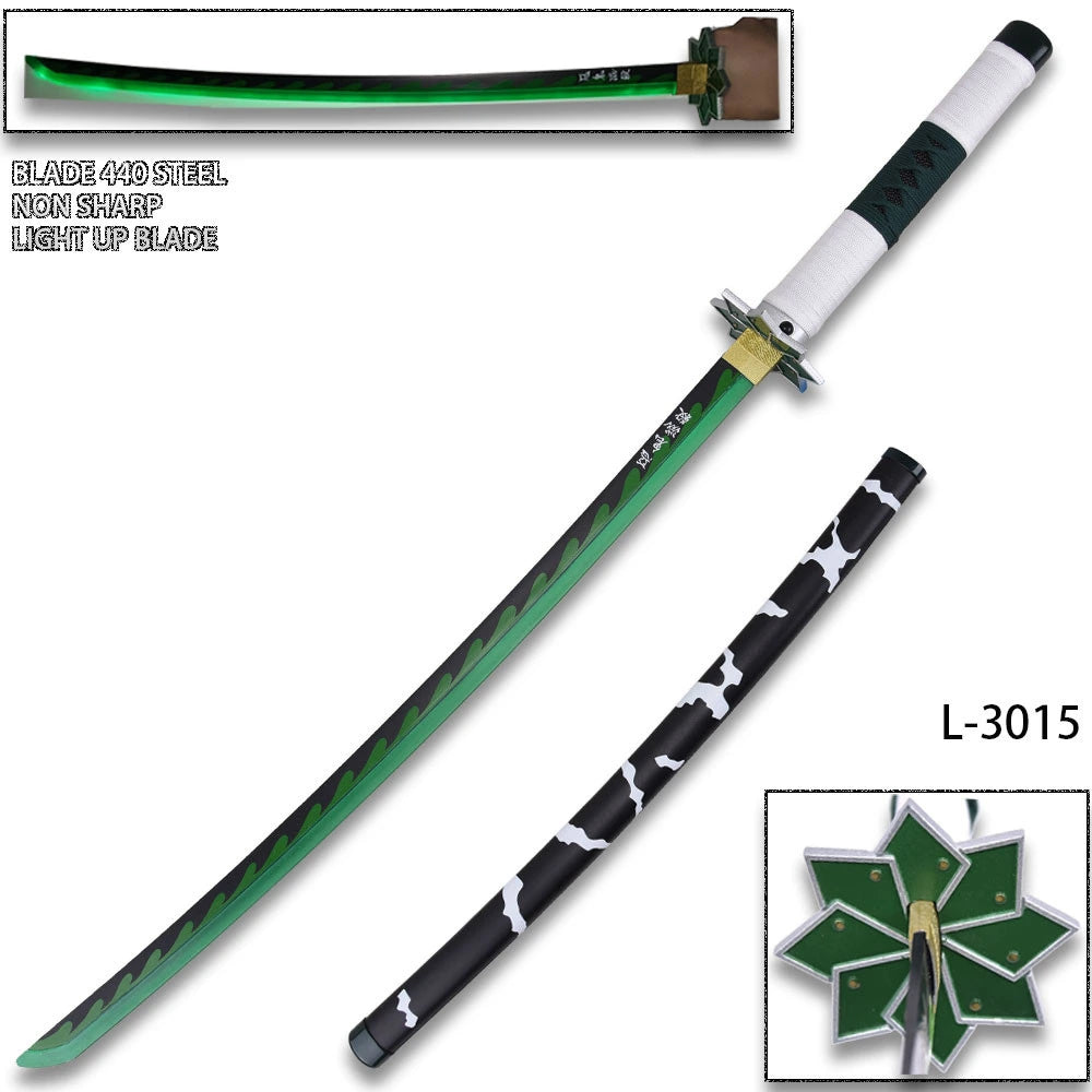 Close-up of Sanemi Shinazugawa Nichirin Sword guard and wrapped handle