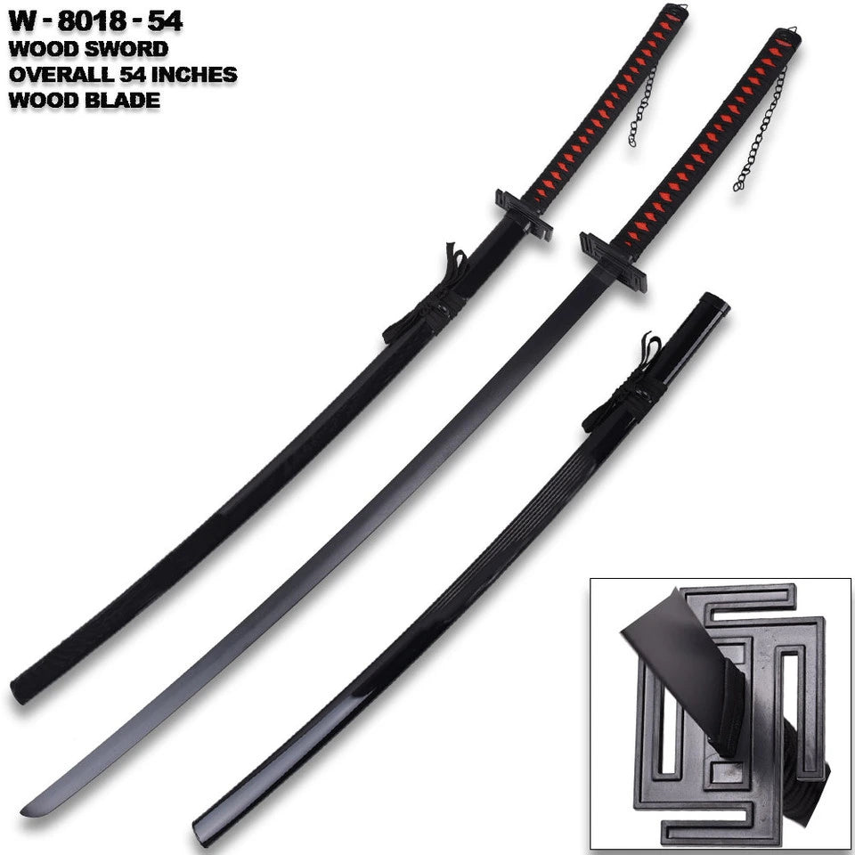 Bleach anime prop replica wooden display sword