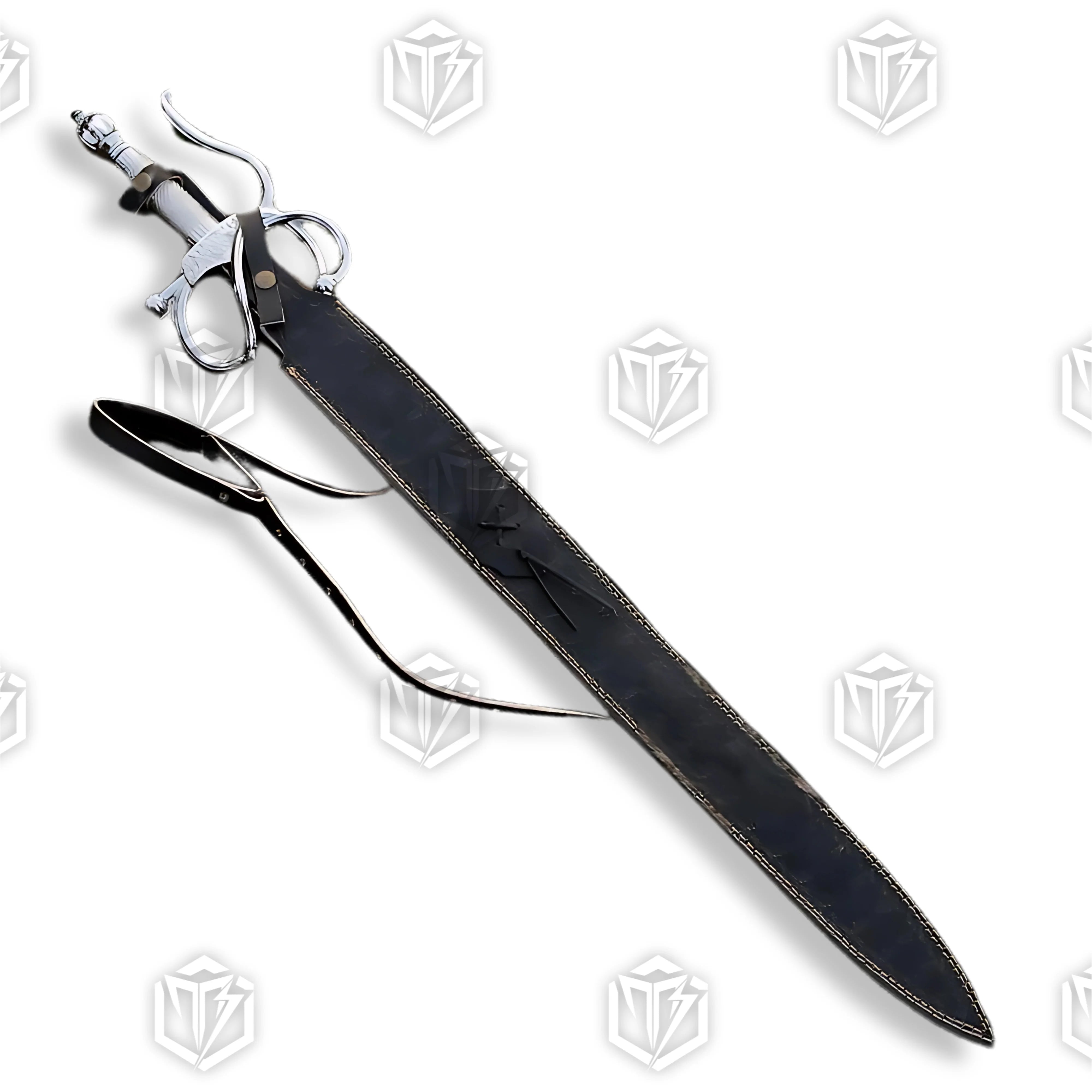 Premium El Cid Tizona Damascus Sword Replica with Spanish engravings.