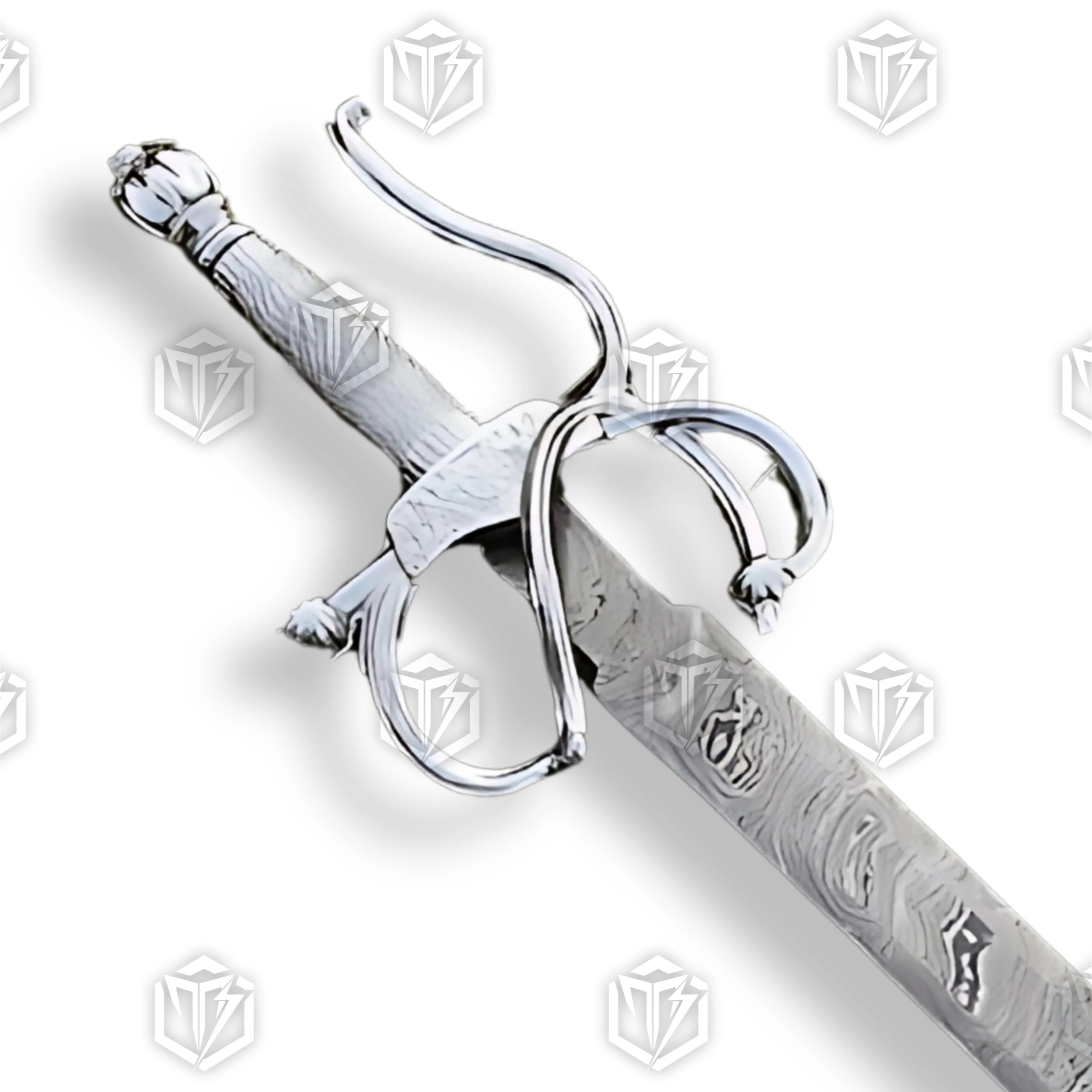 Premium El Cid Tizona Damascus Sword Replica with Spanish engravings.