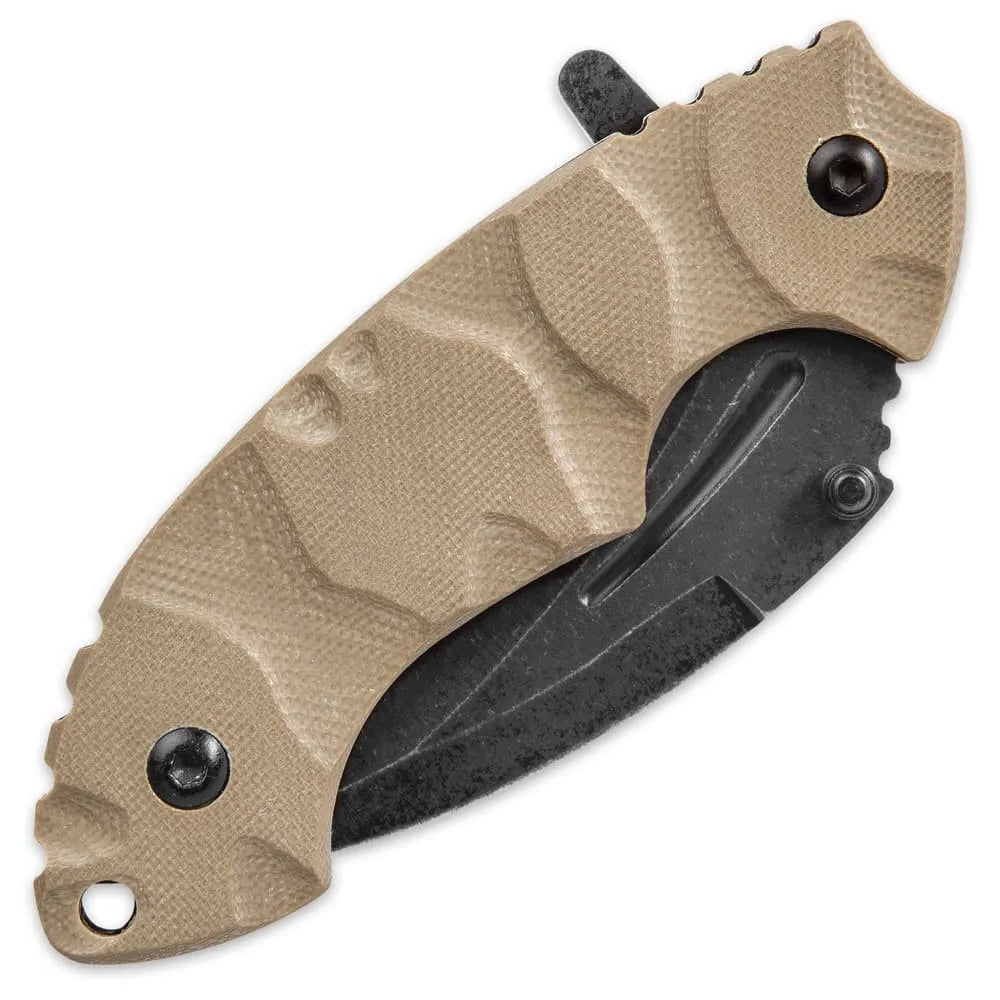 Elite USMC Scorching Sands hawkbill knife open view