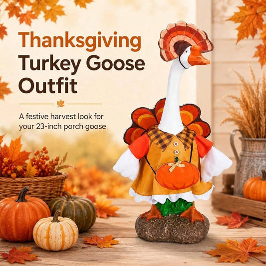 23 Inch Porch Goose Turkey Pumpkin Fall Costume Seasonal Outdoor Display